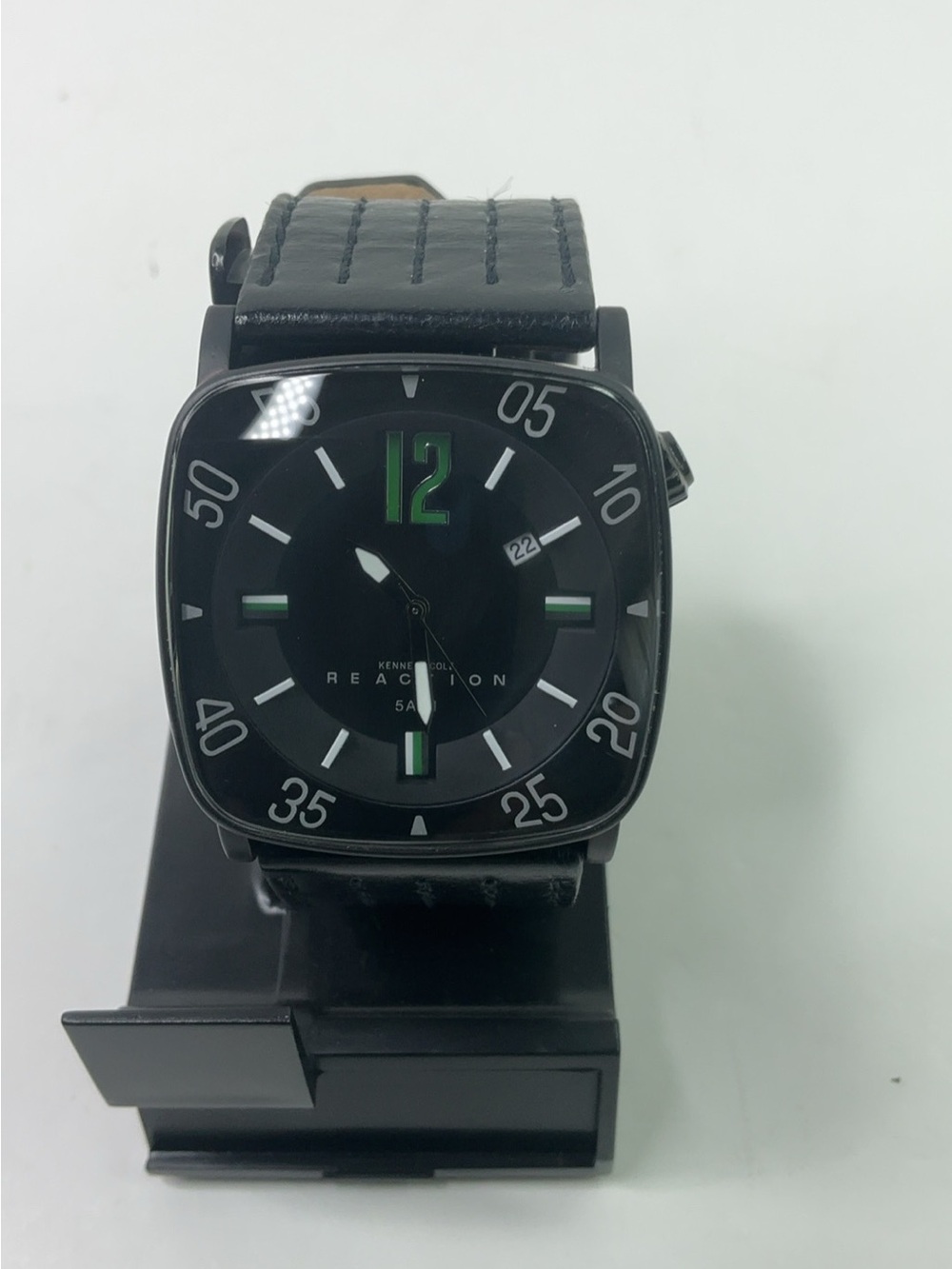 Kenneth Cole Reaction Black Watch with Green Accents
